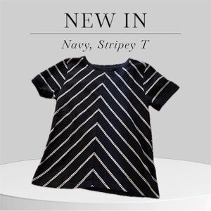 Summer dressy, or casual, J. Crew navy T with white stripes!